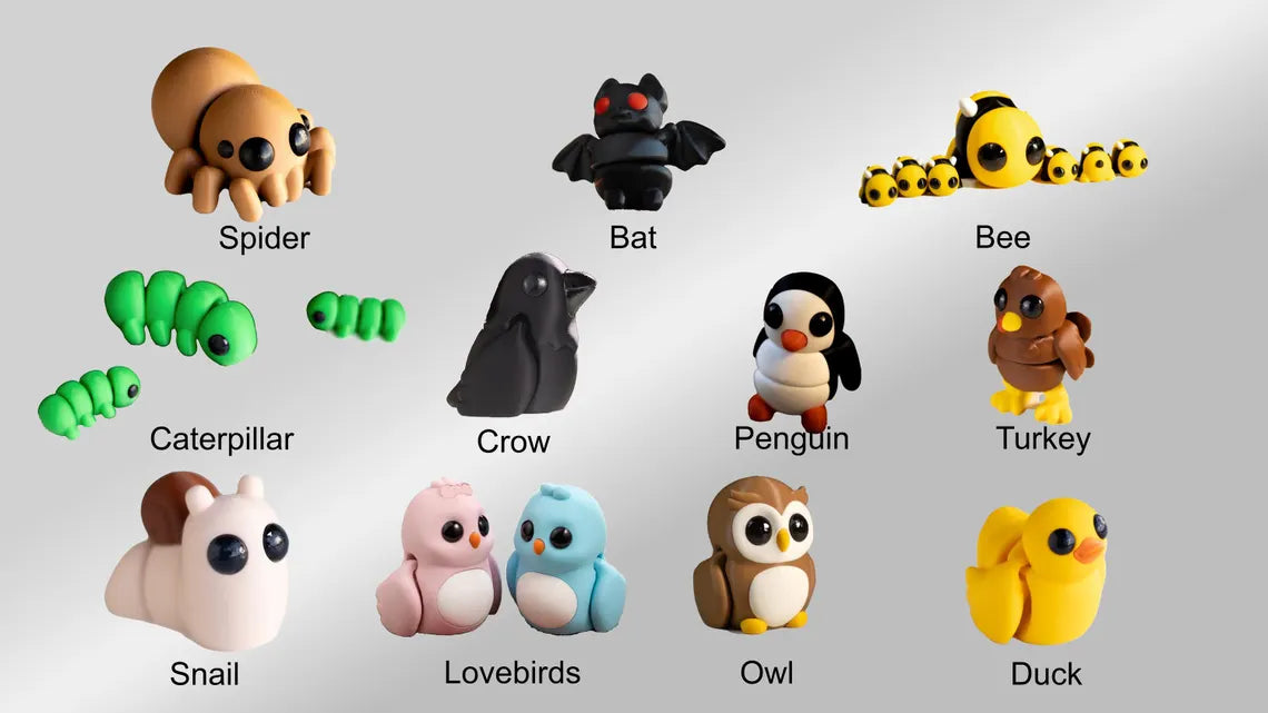 Larger Articulating Mini Animals & Toys - Build Your Bundle