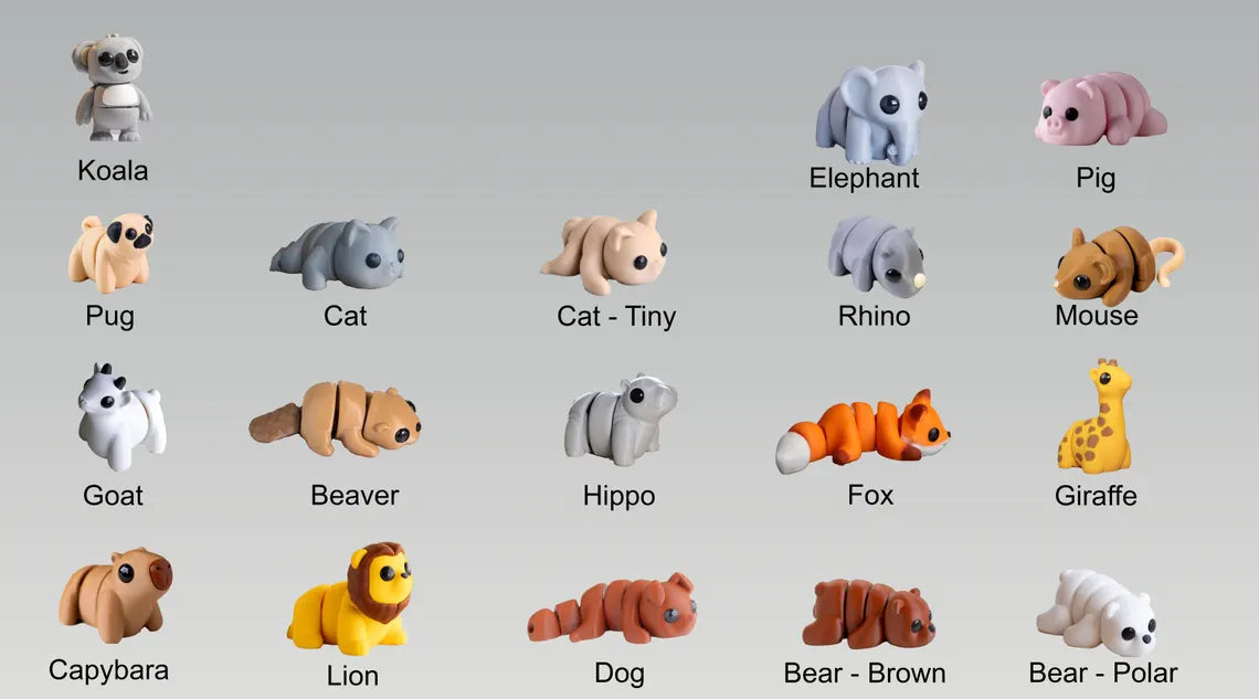 Larger Articulating Mini Animals & Toys - Build Your Bundle
