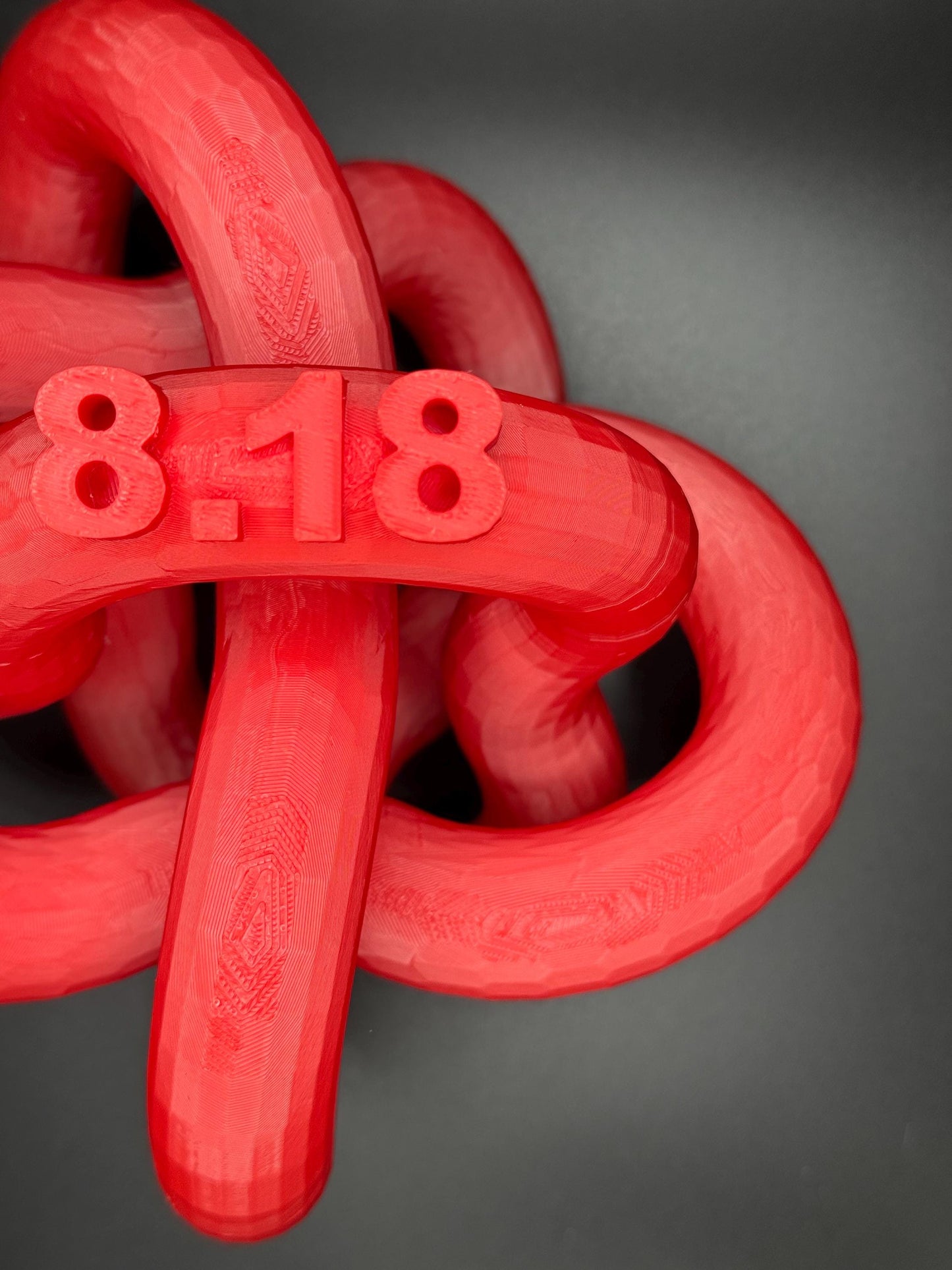 3D Printed 8-18 Knot Art Sculpture - Unique Gift for Home Decor, Modern Art, Desk Ornament, Handmade Decorative Piece
