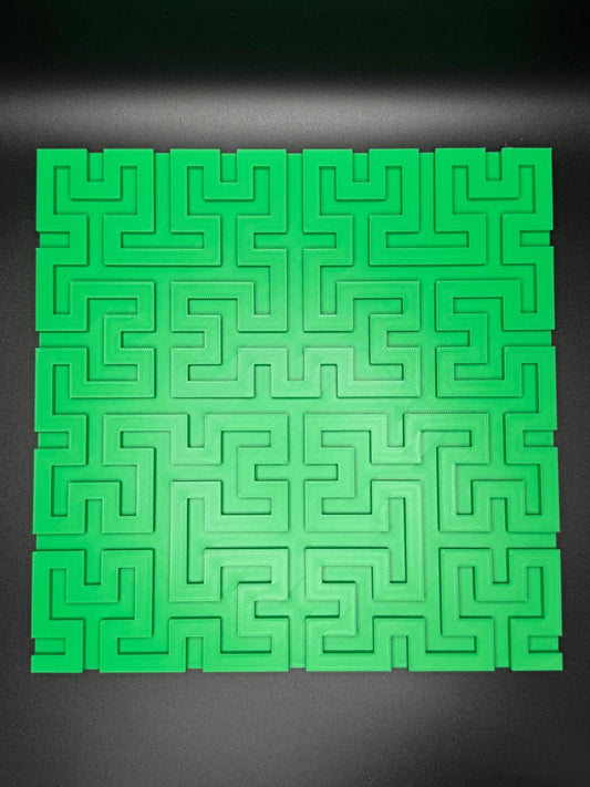 Hilbert Curve Puzzle - Fractal Art for Home Décor, Unique Mathematical Gift, Educational Toy & Brain Teaser for Adults and Kids - 3D Printed