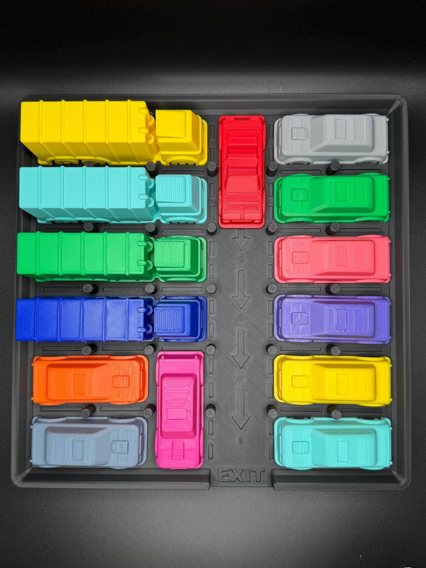 Rush Hour Challenge - Sliding Puzzle - Logic Game - 3D Printed Puzzle, Great Gift for Problem Solving Fun