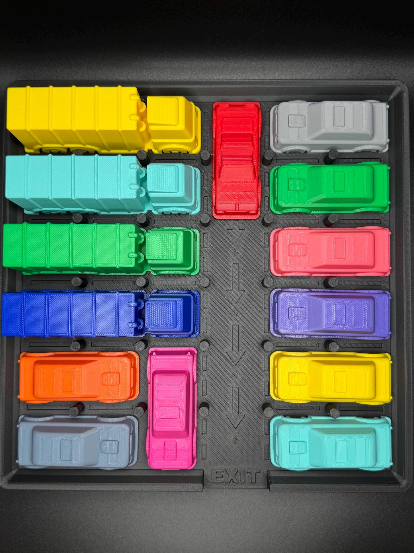 Rush Hour Challenge - Sliding Puzzle - Logic Game - 3D Printed Puzzle, Great Gift for Problem Solving Fun