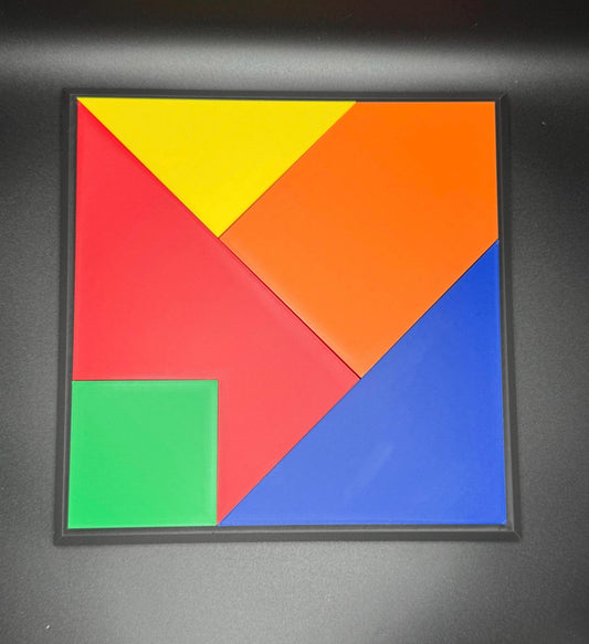 Square Puzzle - 3D Printed Fit All 5 Shapes Inside Box, Great Gift for Puzzle Lovers & STEM Educational Tool