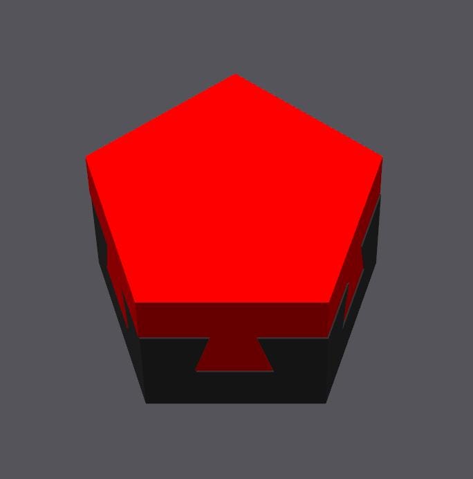 Impossible Dovetail in a Pentagon Puzzle - 3D Printed Brain Teaser, Unique Gift for Puzzle Lovers, Craftsmanship Challenge