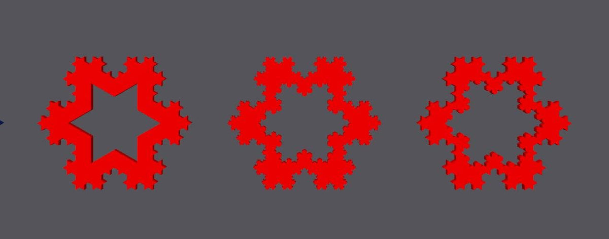 Koch Snowflakes - Fractal Curve Model, 3D Print Desk Art and Learning Tool Gift for Students & Teachers, High Quality Decor