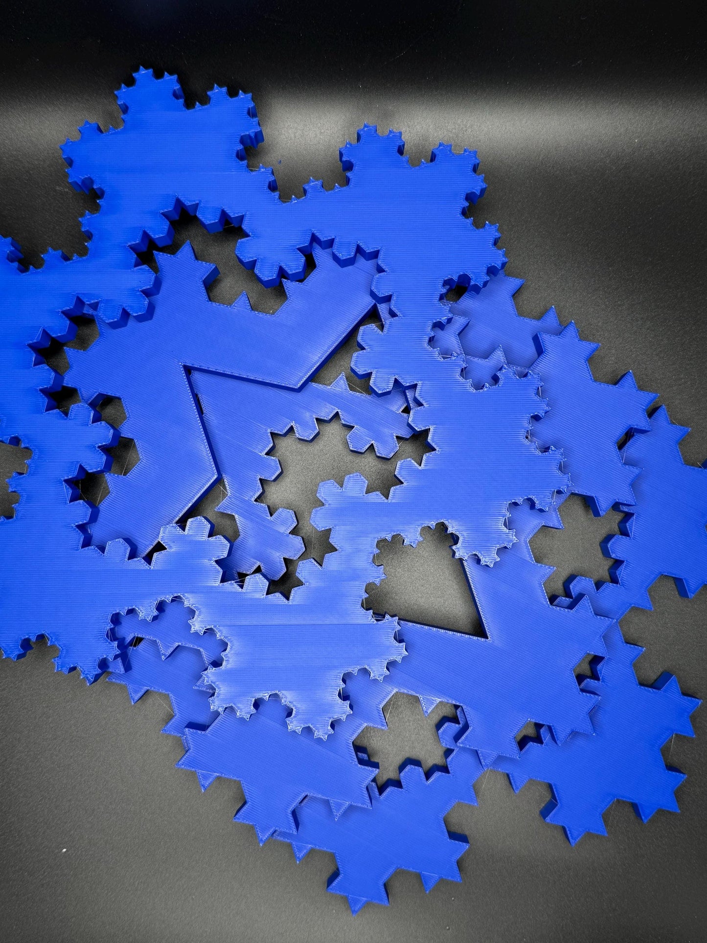Koch Snowflakes - Fractal Curve Model, 3D Print Desk Art and Learning Tool Gift for Students & Teachers, High Quality Decor