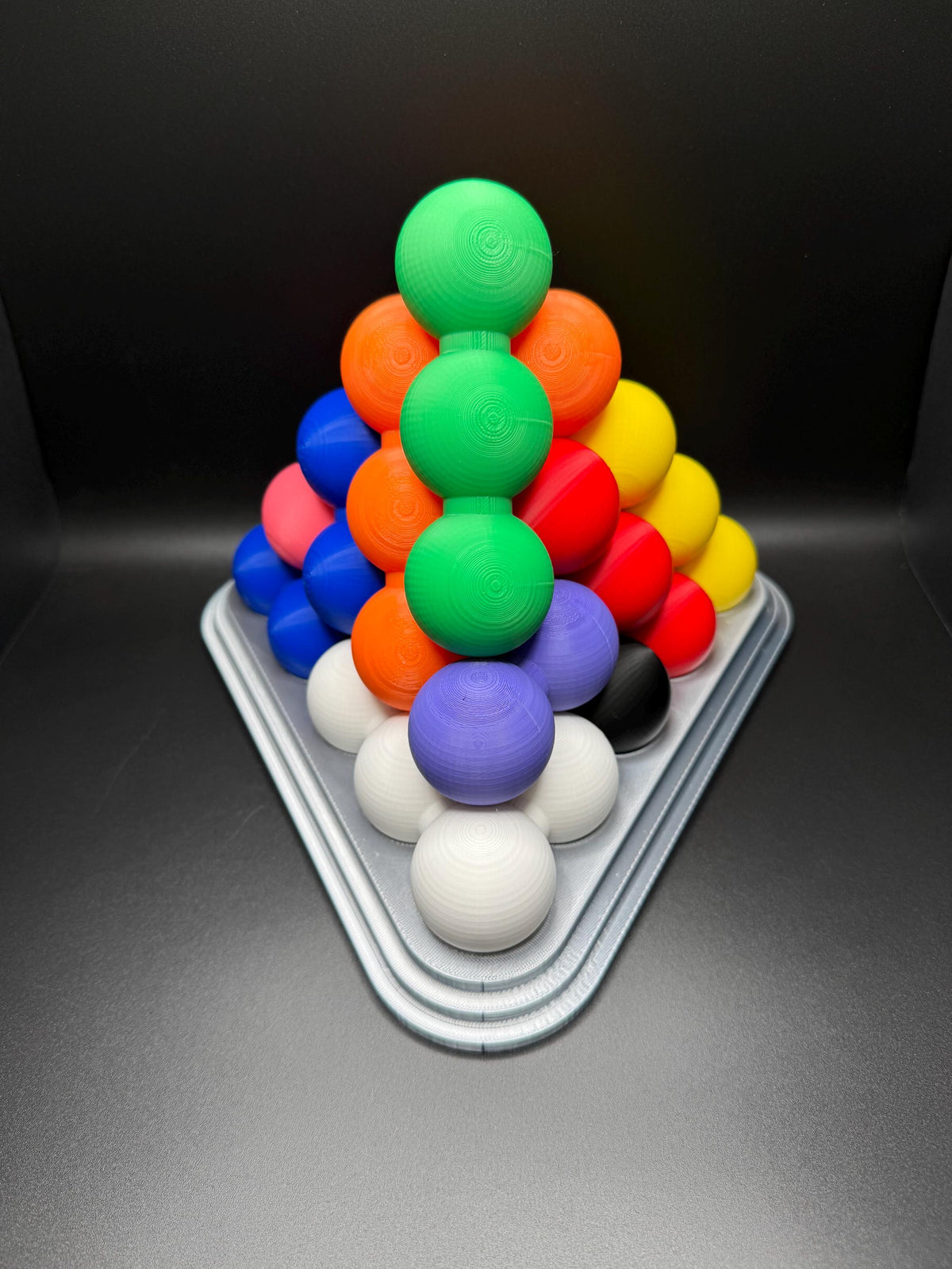 Giant Pyramid Puzzle by Len Gordon - Classic 1972 Design | Stack Spheres to Create Pyramid, High Quality Large Size Brain Teaser