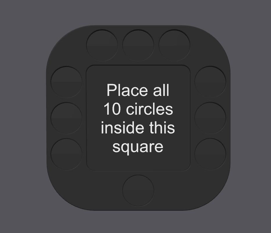 Large Penny Puzzle-Inspired Circle Challenge - 230x230mm Fun Brain Teaser for All Ages | Unique 3D Printed Game
