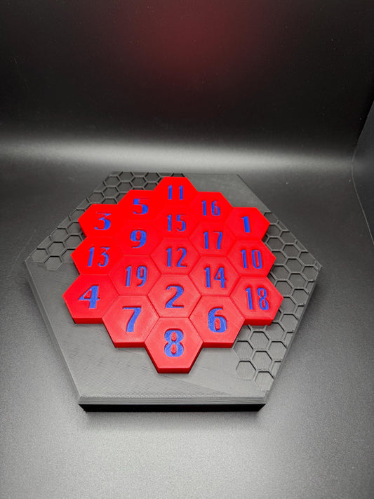 Aristotle's Number Puzzle - Challenging Hexagon Puzzle to Arrange for a Sum of 38, Unique Brain Teaser & Gift for All Ages