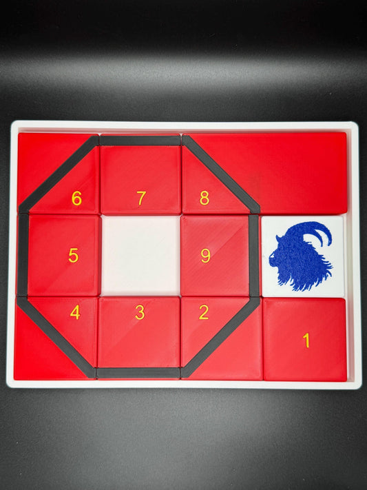 Get My Goat Puzzle - Modern Recreation of 1914 Sliding Puzzle - Large 3D Puzzle 25x19cm, Sliding Piece Challenge, Get the Goat in the Square