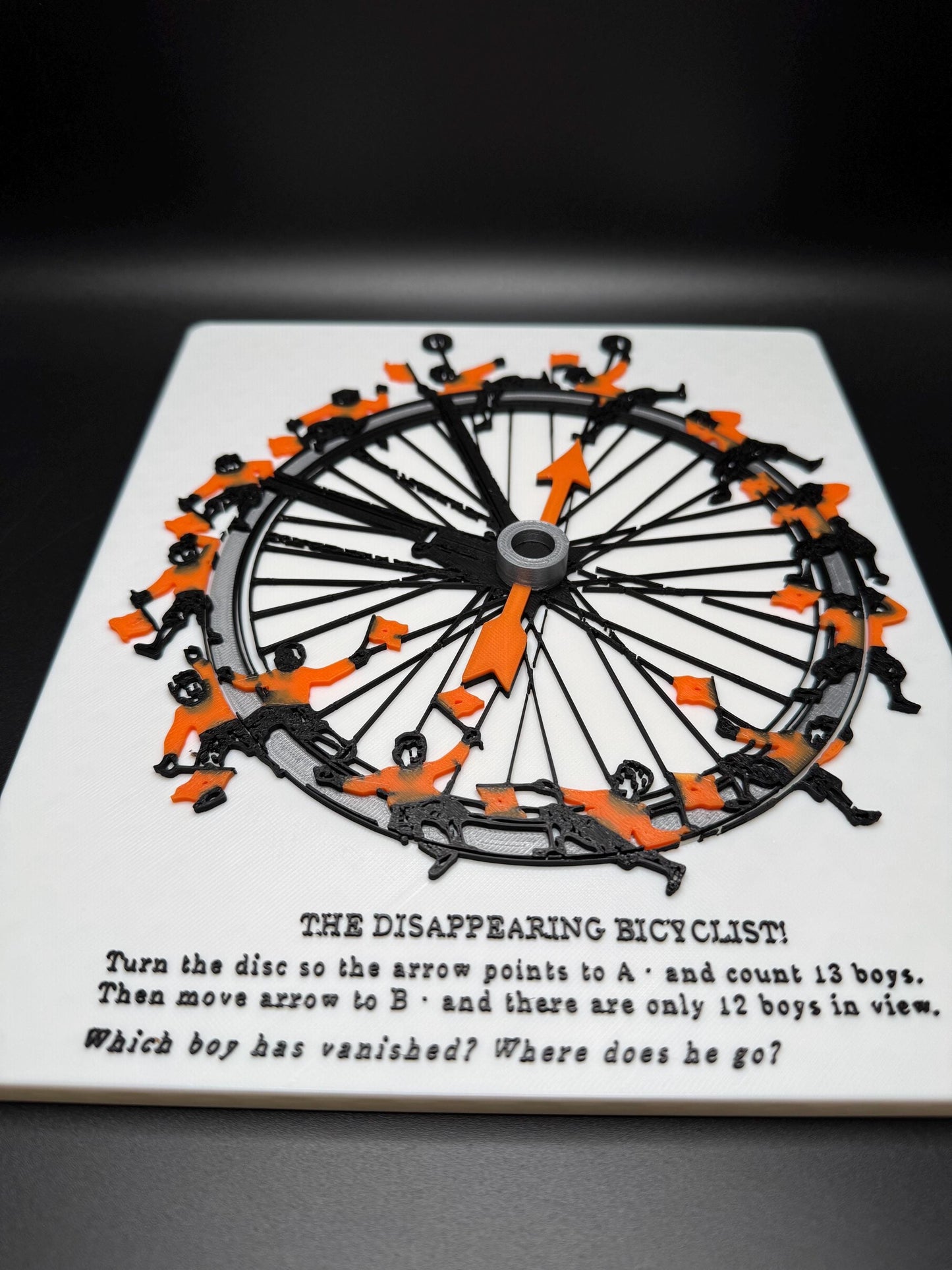Disappearing Bicyclist Puzzle: Vintage Optical Illusion Puzzle by Sam Loyd, High Quality 3D Print, Fun & Engaging for All Ages