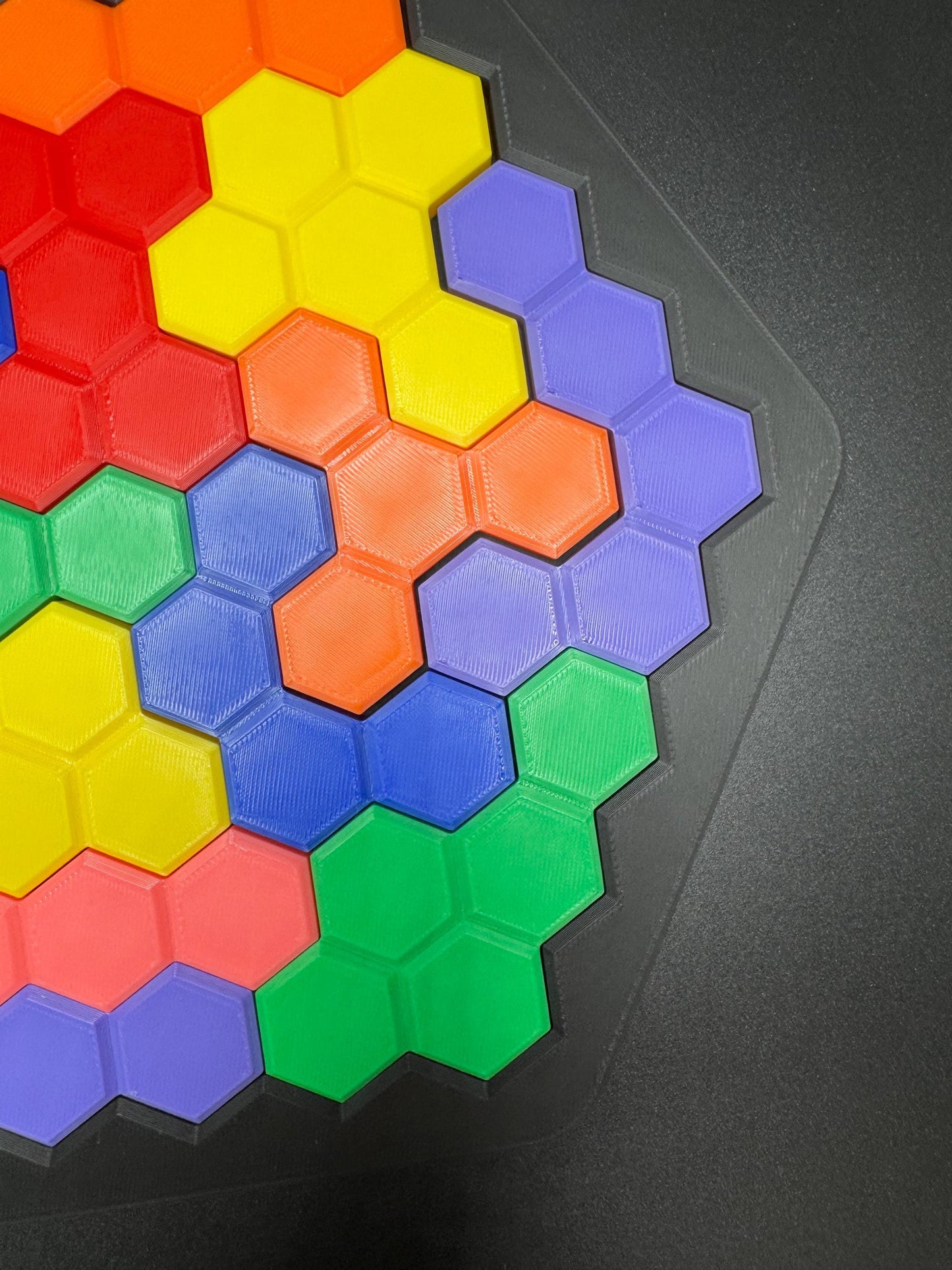 Hexagon Puzzle Brain Teaser - Difficult 3D Printed Puzzle, Brain Teaser for All Ages, 14 Unique Pieces & Hexagon Base - Large 240x210mm Game