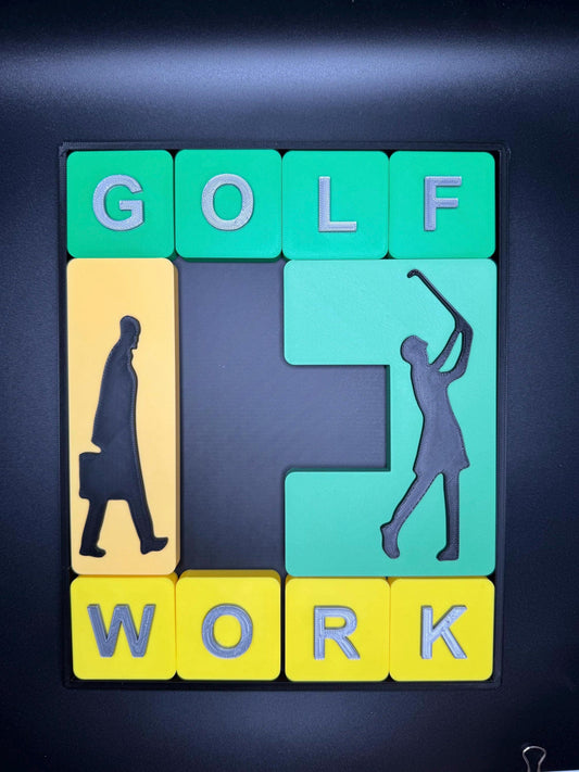 Work and Golf Sliding Puzzle - Swap Work & Golf in the Least Moves, Fun Brain Game, Challenging Slider Puzzle for Adults and Kids