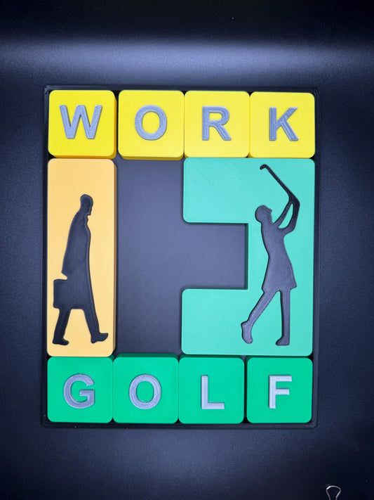 Work and Golf Sliding Puzzle - Swap Work & Golf in the Least Moves, Fun Brain Game, Challenging Slider Puzzle for Adults and Kids