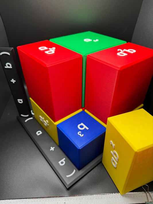 Visual Algebraic Identity (a+b)3 - 3D Print - Large Teacher Resource, Math Decor 240x240mm for Classroom & Students