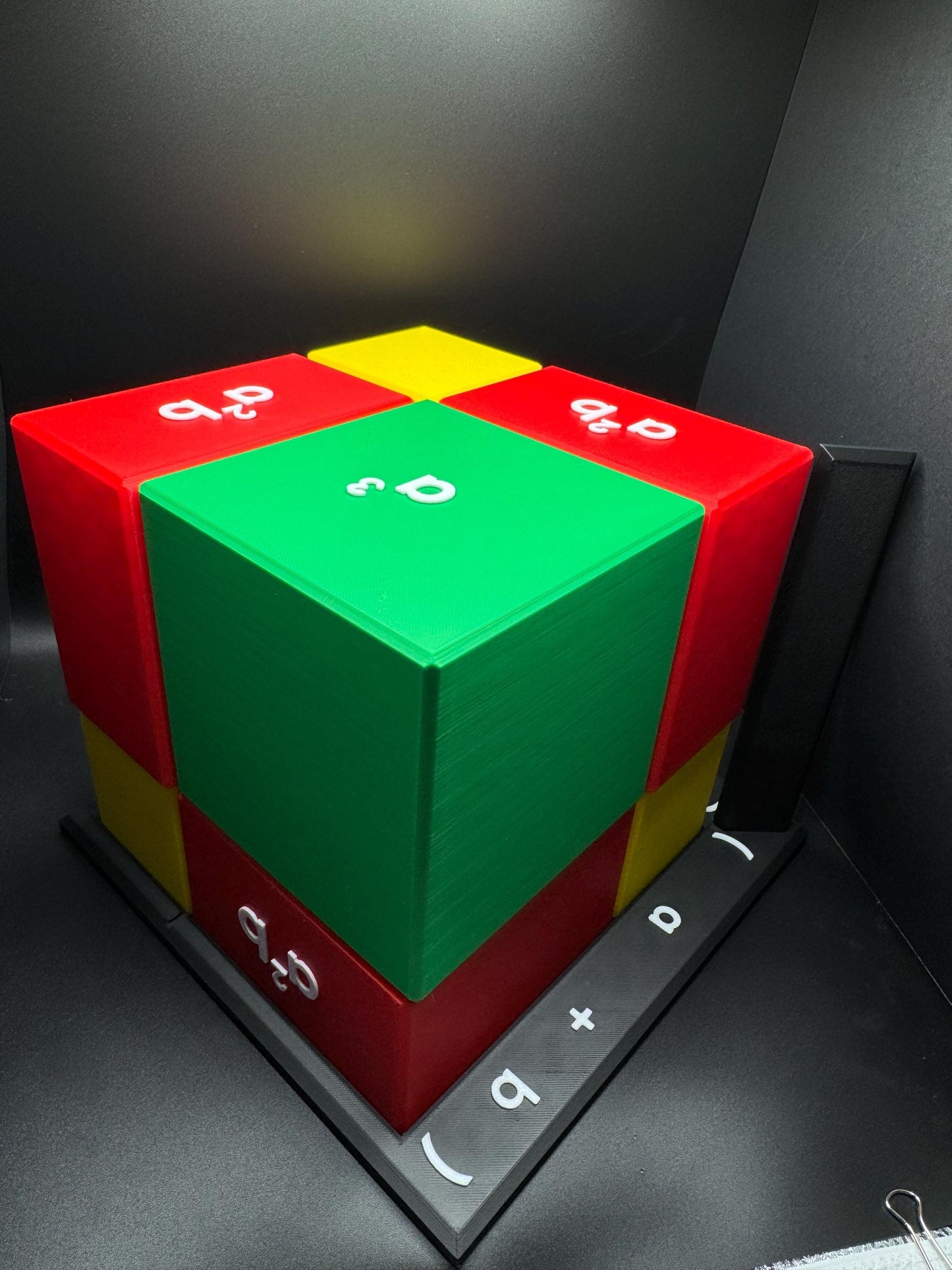 Visual Algebraic Identity (a+b)3 - 3D Print - Large Teacher Resource, Math Decor 240x240mm for Classroom & Students