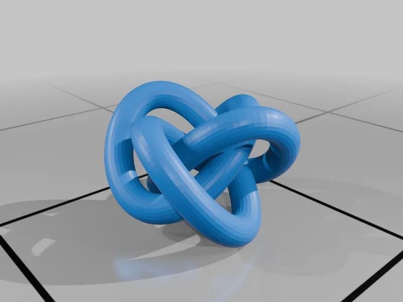 3D Printed Torus Knot - High Quality Gift for Teachers, Him or Her - Unique Decorative Art Piece