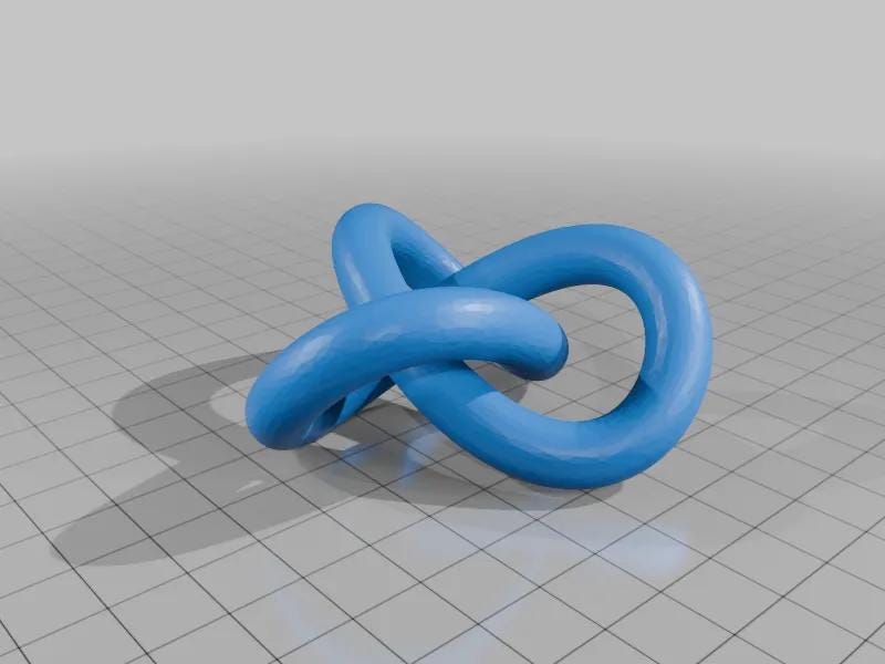 3D Printed Torus Knot - High Quality Gift for Teachers, Him or Her - Unique Decorative Art Piece