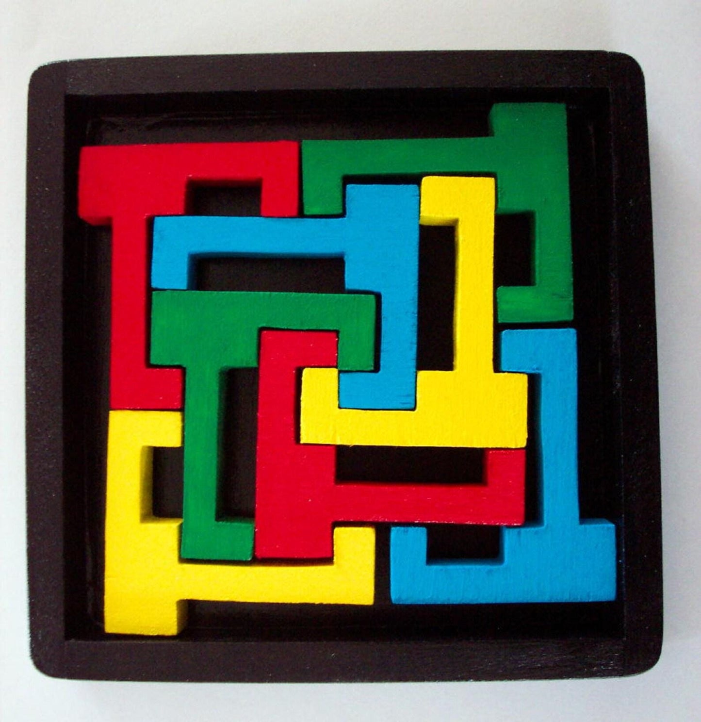 L Shaped 8 Piece Vintage Puzzle - Brain Teaser for All Ages, Fun & Educational Activity, Unique Gift Idea