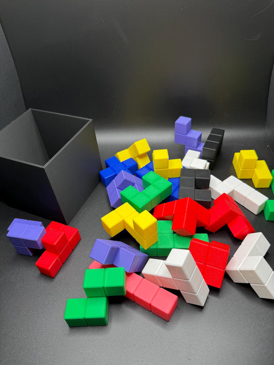 Pentacubes Brain Teasers - Pack 25 Unique Pentacubes in a Cube, Very Challenging No Found Solutions Yet, Fun & Engaging Problem-Solving!