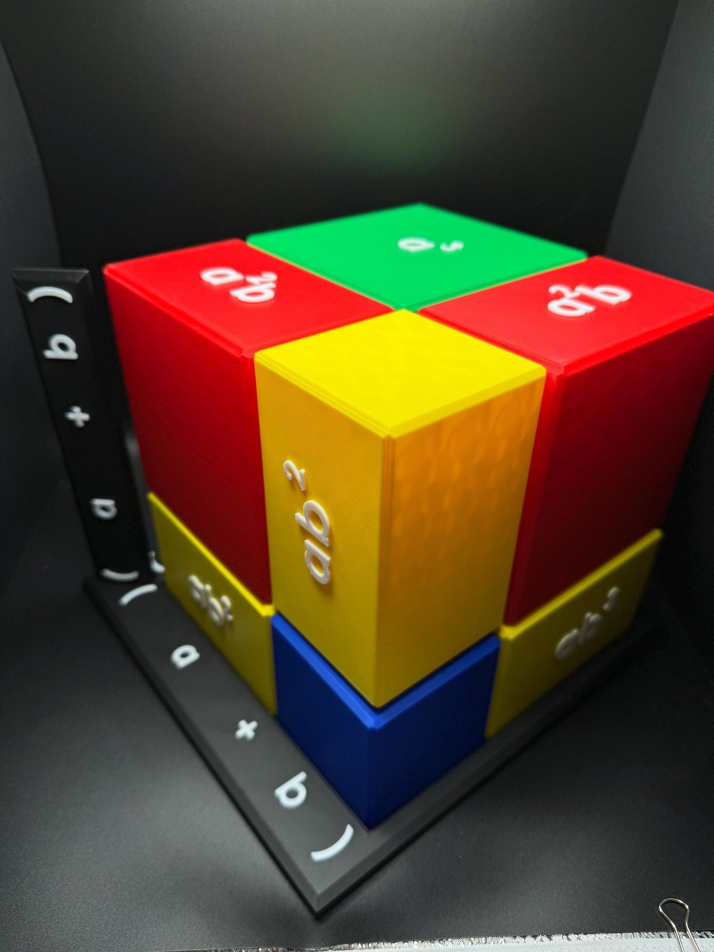 Visual Algebraic Identity (a+b)3 - 3D Print - Large Teacher Resource, Math Decor 240x240mm for Classroom & Students