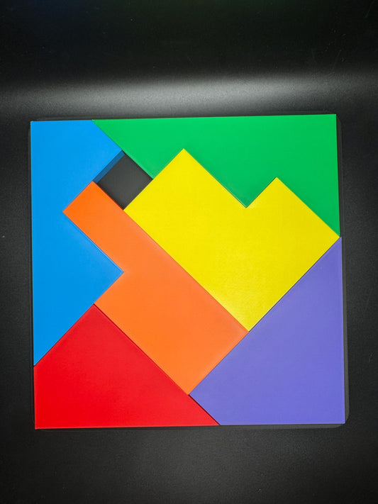 Disappearing Square Puzzle Version 2 - Vintage Modern Design, Fun Brain Teaser, Fits Perfectly, Challenging Family Game