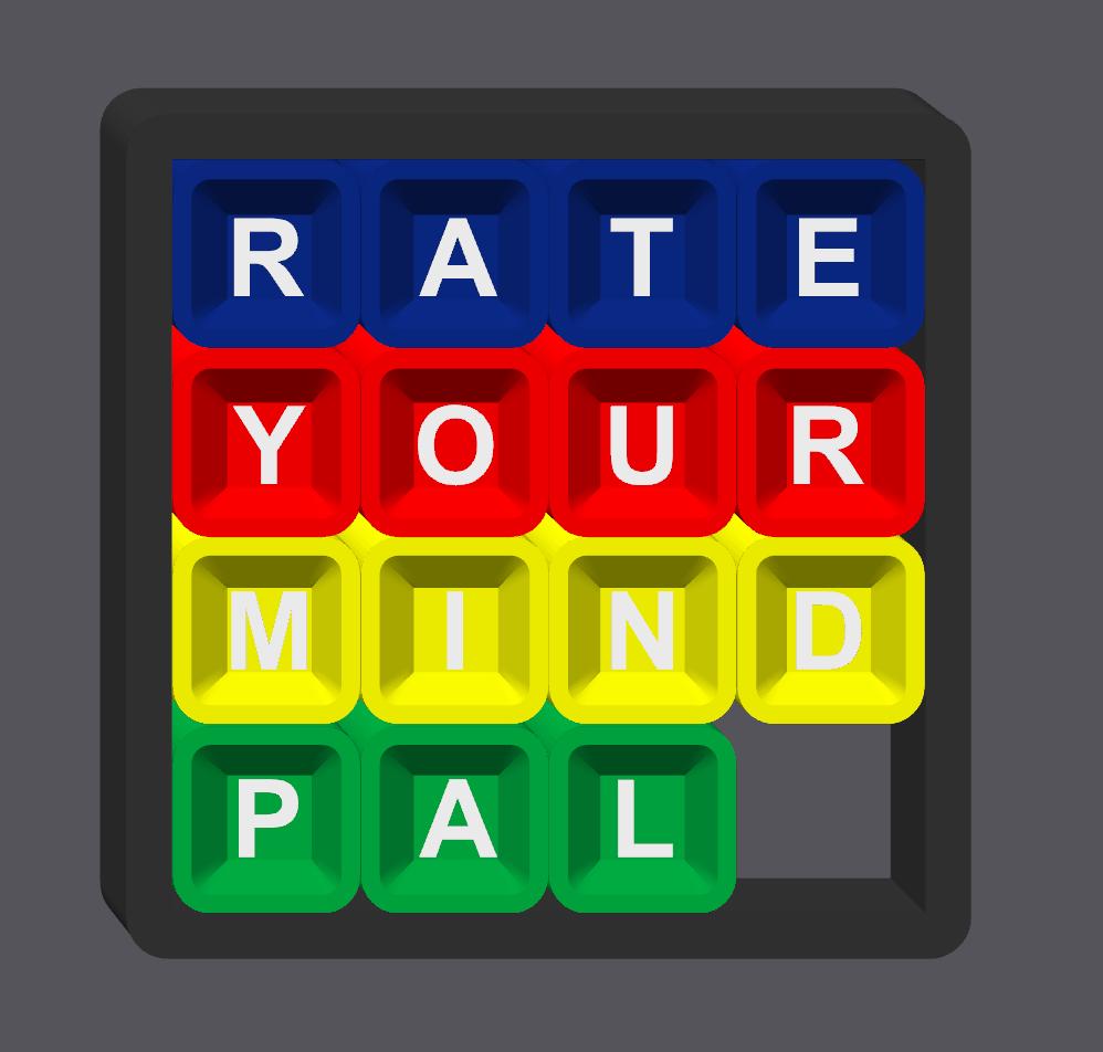 Rate Your Mind Pal Sliding Puzzle - 3D High Quality Print for Endless Fun - Perfect Gift for Teachers, Students & Puzzle Lovers