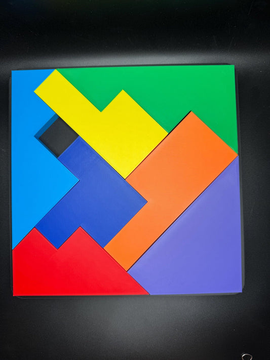 Disappearing Square Puzzle Version 3 - Vintage Modern Design, Fun Brain Teaser, Fits Perfectly, Challenging Family Game