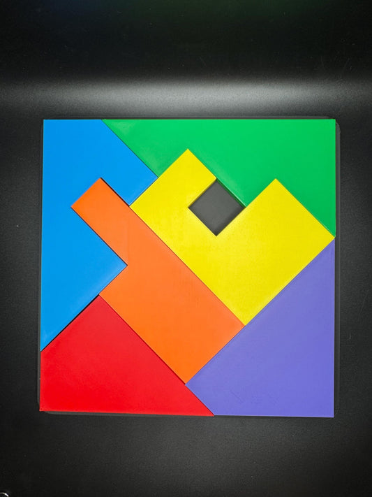 Disappearing Square Puzzle Version 1 - Vintage Modern Design, Fun Brain Teaser, Fits Perfectly, Challenging Family Game