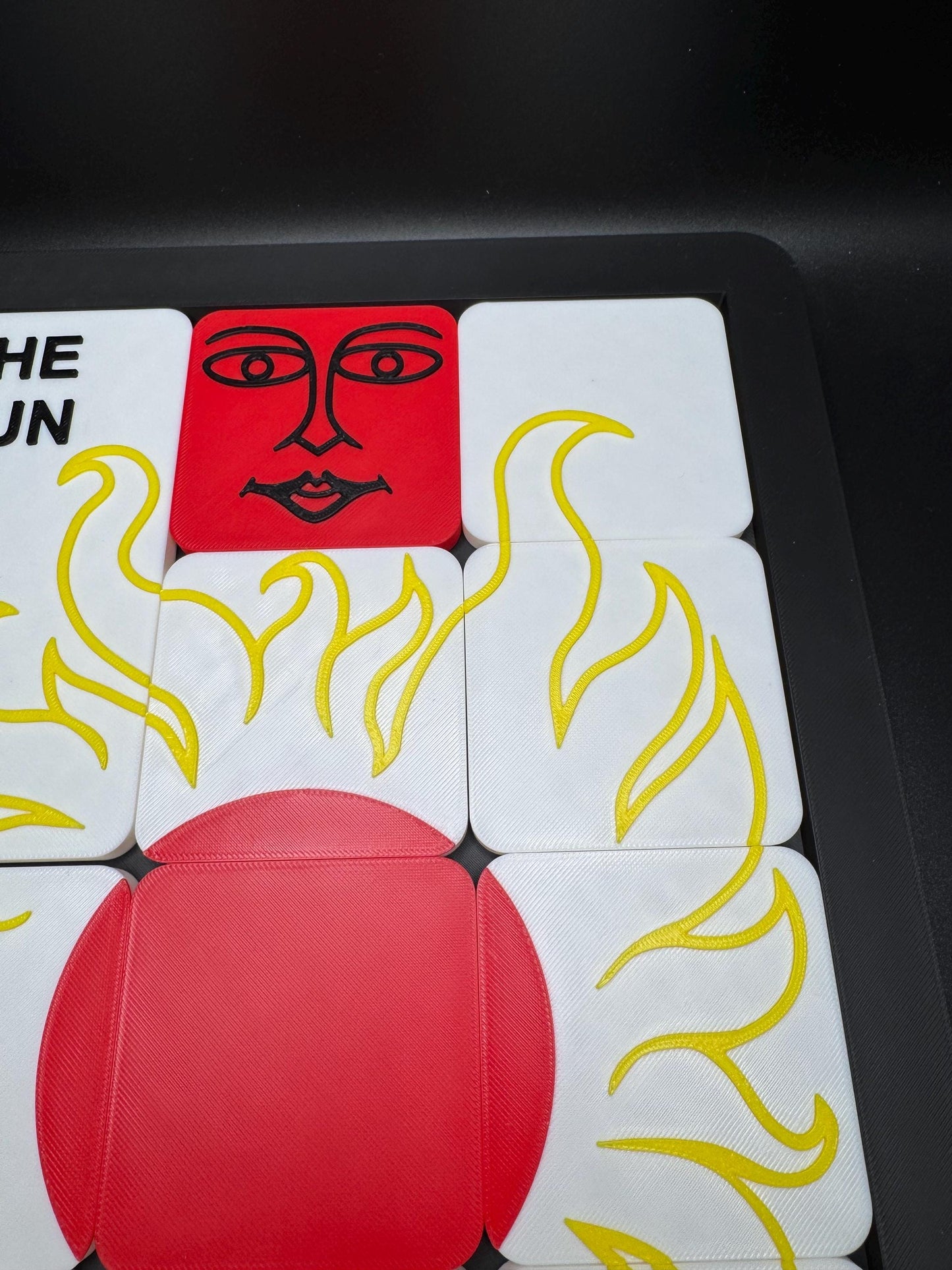 The Sun Sliding Puzzle - Large 3D Printed Puzzle, Interactive Sliding Piece Challenge, Get the Sun Square In The Middle, Mind Teasing Fun