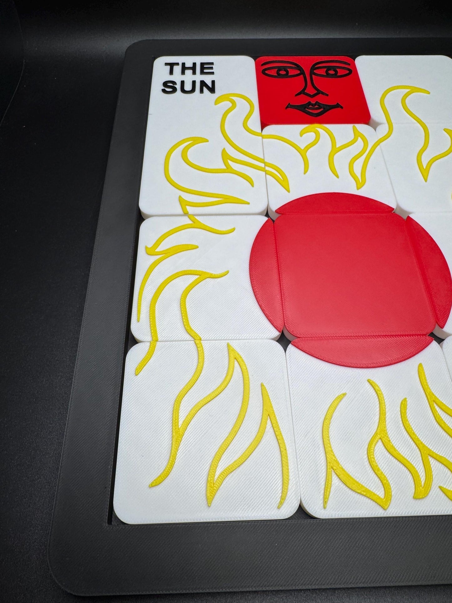 The Sun Sliding Puzzle - Large 3D Printed Puzzle, Interactive Sliding Piece Challenge, Get the Sun Square In The Middle, Mind Teasing Fun
