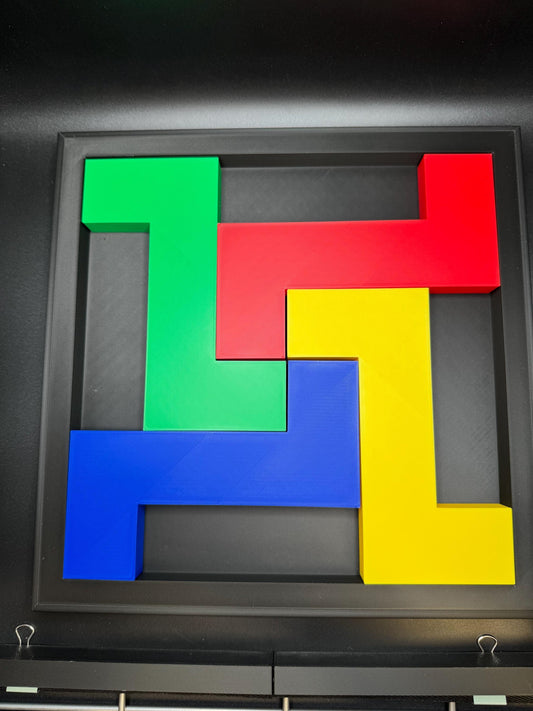 Fit 4 S in a Square Puzzle - Brain Game for Intelligence Challenges | 4 S-Shaped Elements and Square Piece | Fun & Engaging Mind Challenge