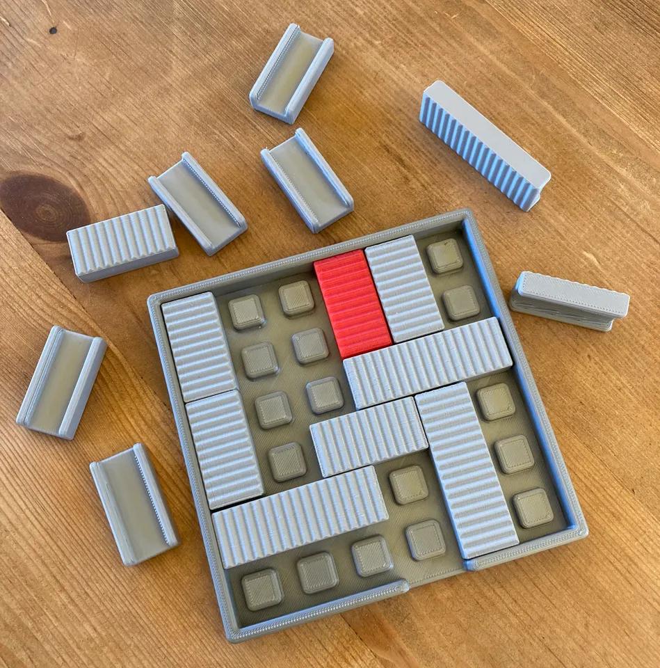 Rush Hour Challenge - Sliding Puzzle - Logic Game - 3D Printed Puzzle, Great Gift for Problem Solving Fun