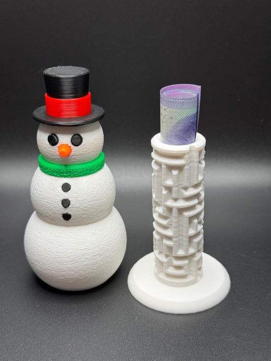 Snowman Puzzle Box - Unique Gift Idea With Hidden Compartment for Money & Surprises - Perfect for Holidays, Birthdays, and More!