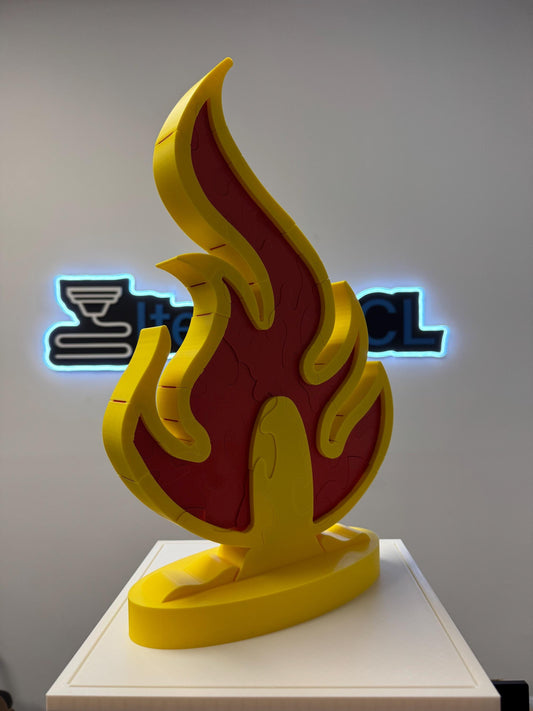 16" Dual Color Fire Puzzle Survivor Replica - Double-Sided 3D Printed Gift for Puzzle Lovers & Survivor Fans