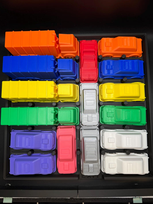 Rush Hour Challenge - Sliding Puzzle - Logic Game - 3D Printed Puzzle, Great Gift for Problem Solving Fun