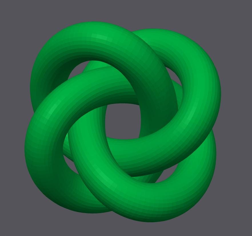 3D Printed Torus Knot - High Quality Gift for Teachers, Him or Her - Unique Decorative Art Piece