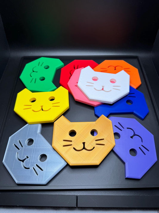 Ten Kittens Puzzle | 3D Printed Cat Brain Teaser | Challenging Fit Puzzle | Unique Gift for Cat Lovers & Puzzle Fans