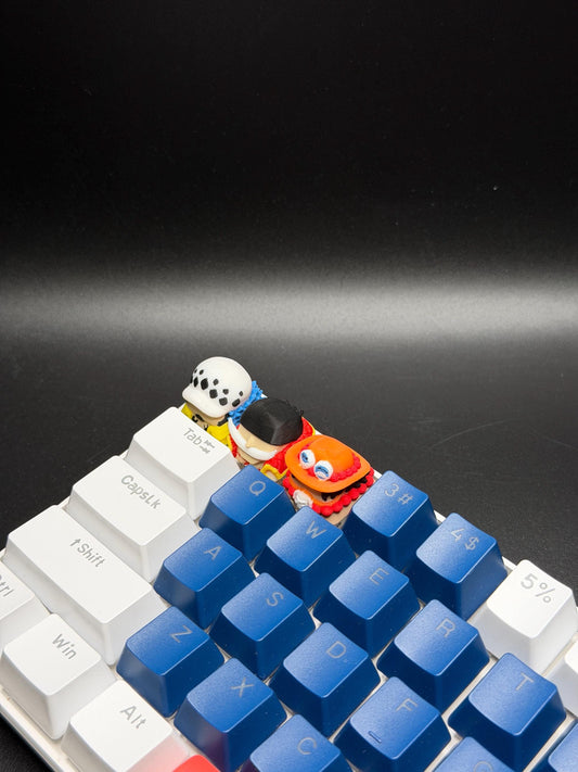 Handmade Anime Keycaps - Edward Newgate, Trafalgar Law, Portgas D. Ace for Cherry MX - Custom Artisan - Perfect Anime Fan Gift