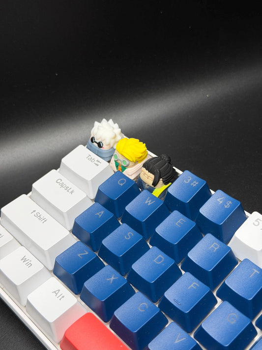 Handmade Inspired By Jujutsu Kaisen Keycaps for Cherry MX and clones - Custom Artisan Anime Fan Gift - Geto, Gojo, Nanami Keyboard Keycaps