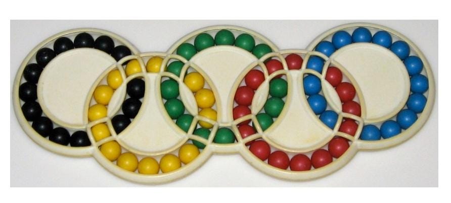 Hungarian Olympic Rings Puzzle Game - Sliding Color – Devil’s Circles Marble Brain Teaser, Color Matching Logic Toy for Adults & Kids