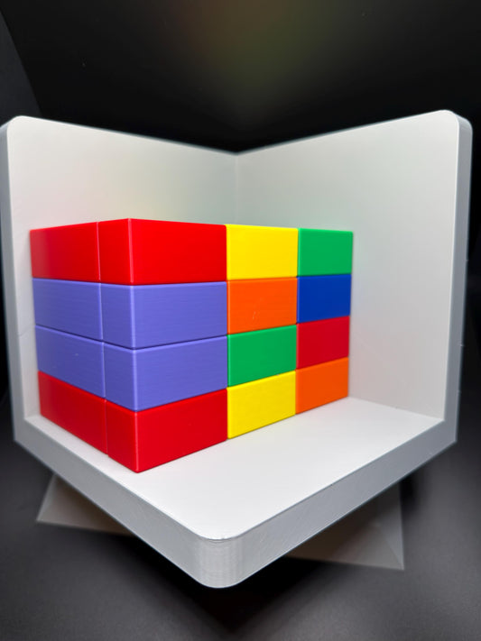 54 Piece L Shape Challenge Cube - High Quality 3D Printed Puzzle for All Ages, Fun & Difficult to Solve - Brain Teaser Game