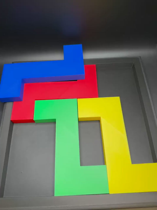 Fit 4 S in a Square Puzzle - Brain Game for Intelligence Challenges | 4 S-Shaped Elements and Square Piece | Fun & Engaging Mind Challenge