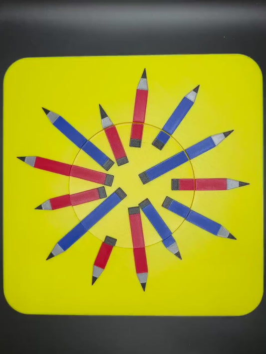 Disappearing Pencil Puzzle - 6 or 7 Pencils? Magic Shifting Puzzle, 3D Printed Fun Toy for All Ages, Engaging & Unique Classroom Game