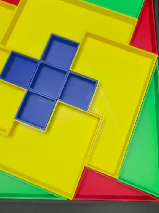 Disappearing Square Puzzle - Vintage Modern Design, Fun Brain Teaser, Fits Perfectly, Challenging Family Game