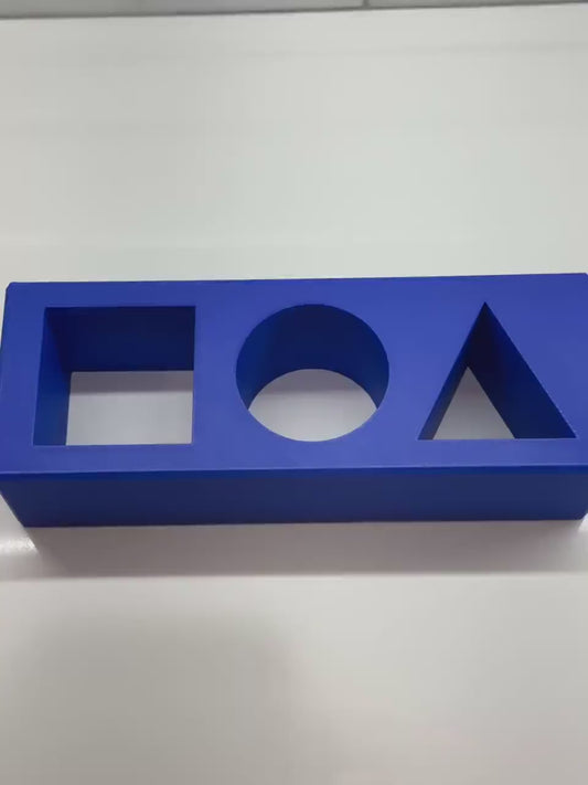 Large Triangle + Circle + Square Puzzle for Kids - Shape Learning Toy - 245x90x60mm - Montessori Educational Game