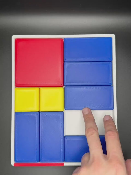 Dad’s Puzzler - Modern Recreation of 1920s Sliding Puzzle - Large 3D Printed Puzzle 20x24cm, Sliding Piece Challenge, Get the Red Square Out