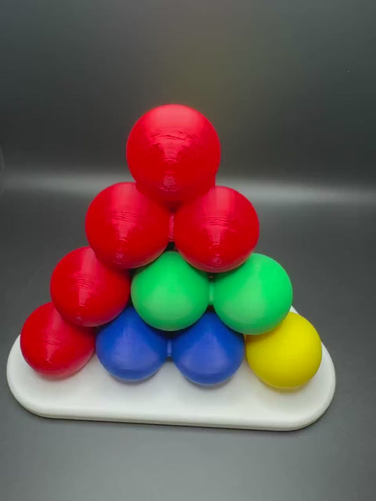 Tetraeder Puzzle - Fun 3D Mind Game, Stack Spheres to Create Pyramid, High Quality Large Size Brain Teaser