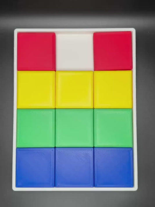 Shifty - Modern Recreation of 1974s Sliding Puzzle - Large 3D Puzzle 25x19cm, Sliding Piece Challenge, Reorganize the Colors on the Board