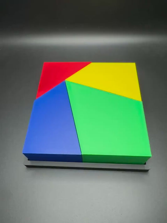 Cube & Triangle Puzzle - Fit 4 Blocks in Trays, Fun Brain Teaser Toy for Kids And Adults, Mind-Bending Challenge Game